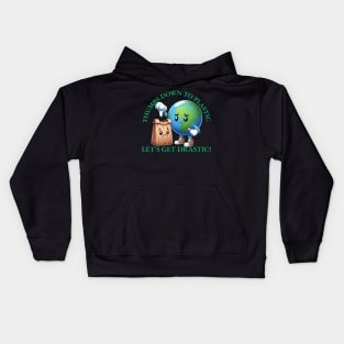 Thumbs down to plastic earth day 2024 Kids Hoodie